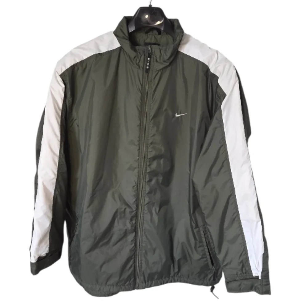 Nike Quilted Jacket XXL Army Green White Lightweight Puffer Jacket Coat NWOT